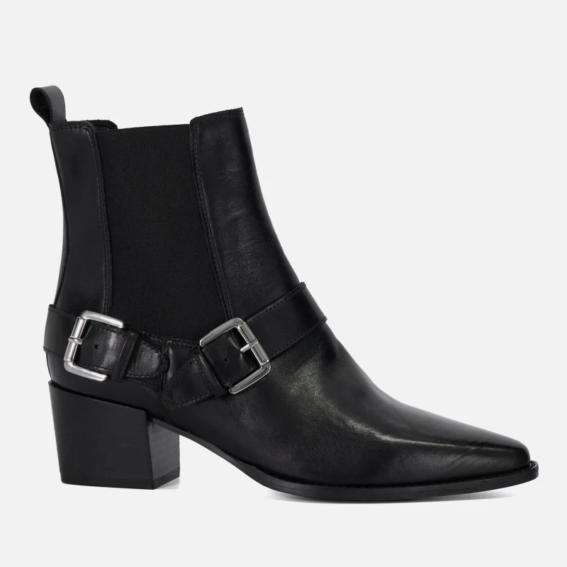 Image of Dune London Womens Panino Leather Low Boots - UK 3 Black Flats female 0092510830004484 3