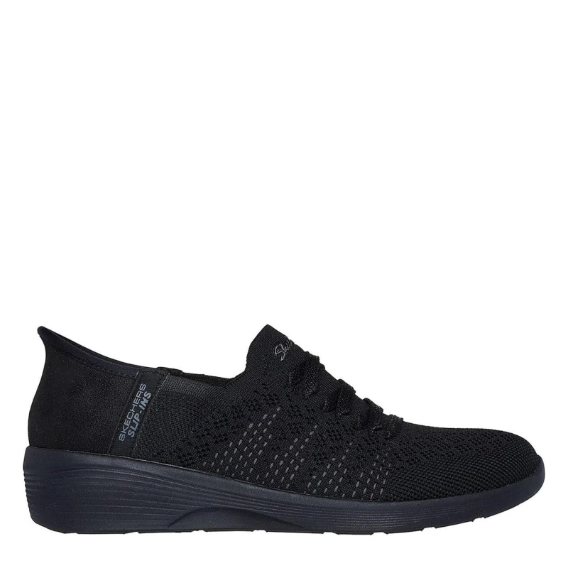 Image of Skechers Womens Arya Swiftly Slip On Trainers Black female 2 (35)