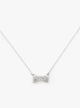 Image of Kate Spade Take A Bow Mini Pendant, Clear/Silver, One Size
