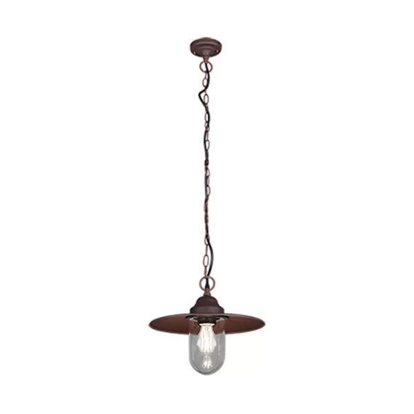 image of Brenta Vintage Dome Pendant Ceiling Light Rusty IP44