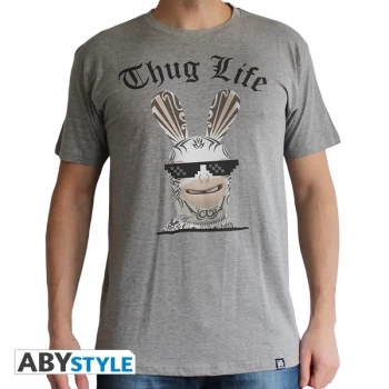 Image of Lapins Cretins - Thug Life Mens Large T-Shirt - Grey