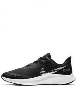 image of Nike Quest 3 Shield - Black/Silver, Size 4, Women