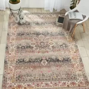 Image of Nourison - Vintage Kashan VKA01 Grey 61cm x 183cm Rectangle - Grey and Multicoloured