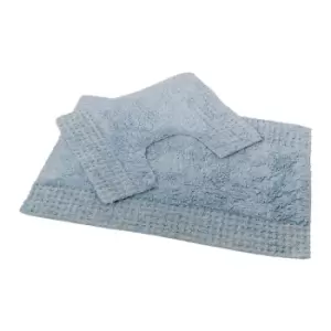 Image of Showerdrape San Marino 2 Piece Cotton Bath Mat Set - Blue