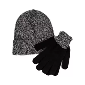 Image of totes Mens Black Hat and Glove Set Grey