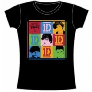 image of One Direction 9 Squares Skinny Black TS: Medium