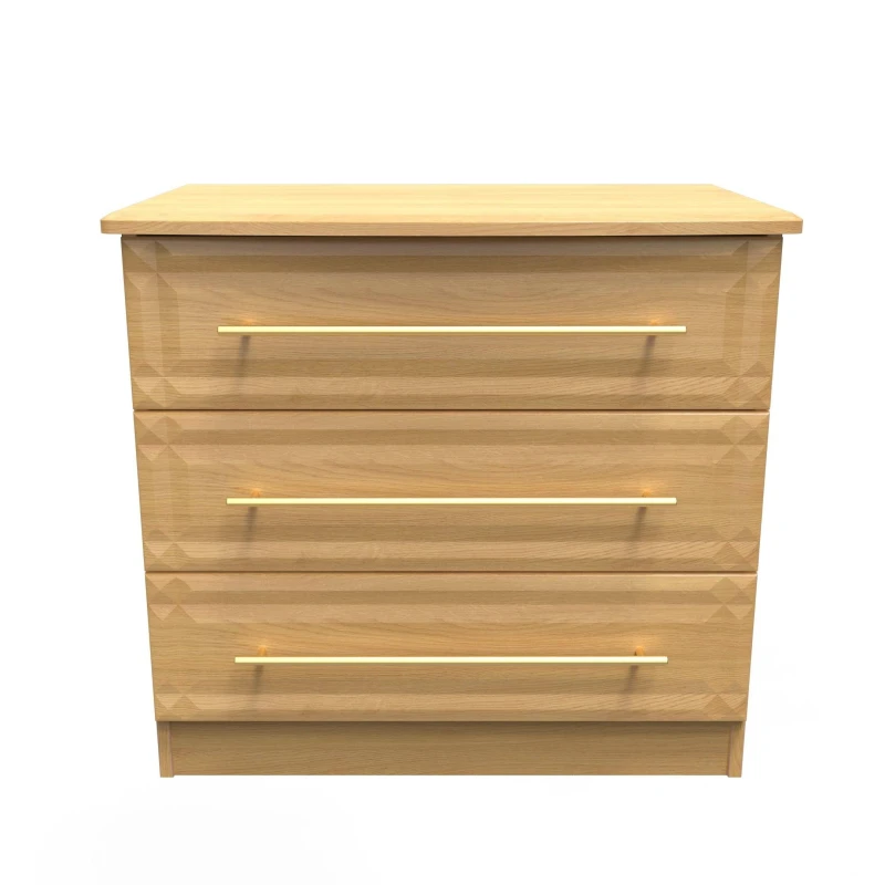 Image of Norfolk 3 Drawer Chest In Modern Oak (Ready Assembled)