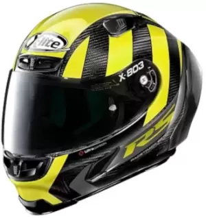 image of X-Lite X-803 RS Ultra Carbon Wheelie Helmet, black-yellow Size M black-yellow, Size M