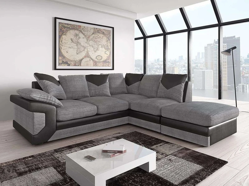Image of Furniture 786 Rio Fabric Right Hand Facing Corner Sofa Foam Seating Clear unisex