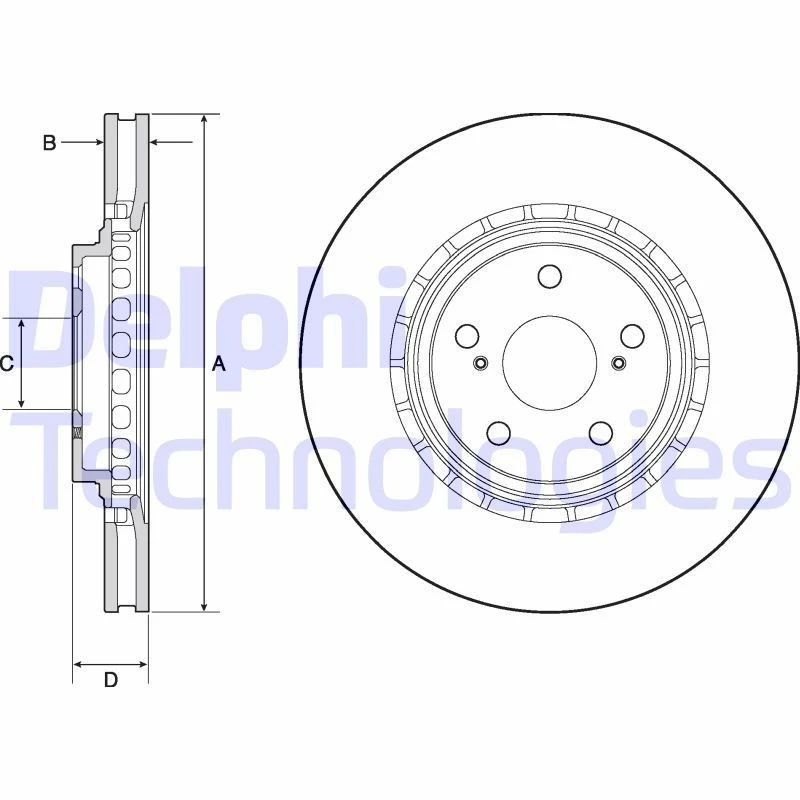 Image of DELPHI Brake disc DELPHI BG4691C