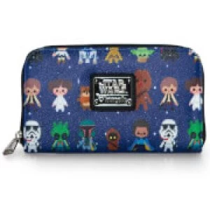 image of Loungefly Star Wars Chibi Character AOP Print Wallet