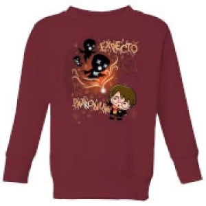 Image of Harry Potter Kids Expecto Patronum Kids Sweatshirt - Burgundy - 5-6 Years - Burgundy