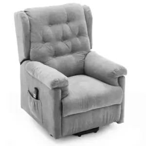 image of Barnsley Fabric Dual Motor Rise Recliner - Grey