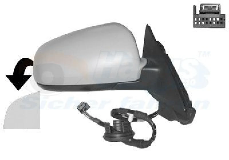 Image of VAN WEZEL Wing mirror VAN WEZEL 0332808