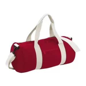 Bagbase Plain Varsity Barrel / Duffle Bag (20 Litres) (Pack of 2) (One Size) (Classic Red/Off White)