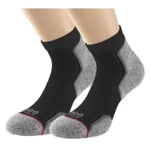Image of 1000 Mile Run Anklet Ladies (Twin Pack) (Recycled) Black/Grey Medium
