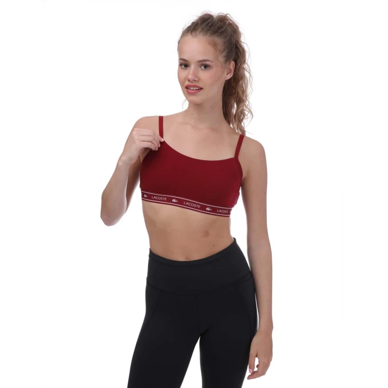 Image of Lacoste Branding Bandeau Bralette - Red Red M