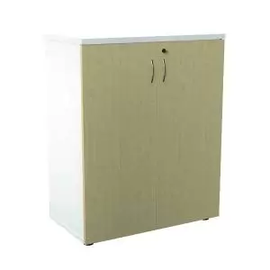 image of 700 Wooden Cupboard (450MM Deep) White Carcass Maple Doors