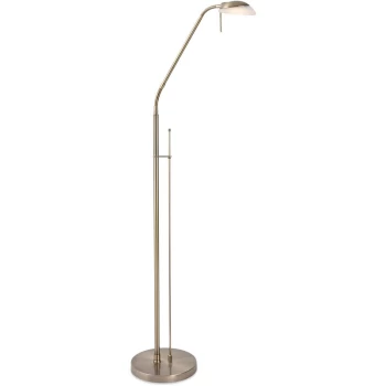 image of Madrid LED Reading Floor Lamp Antique Brass - Firstlight