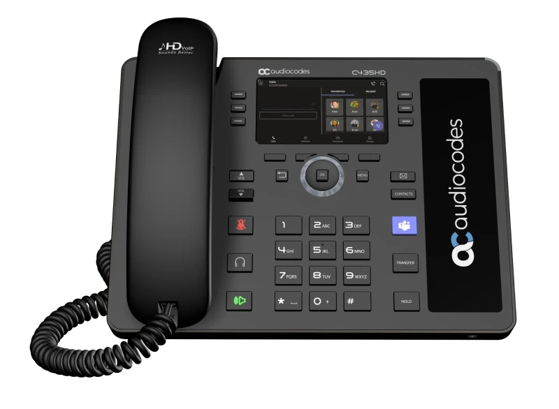 Image of AudioCodes Teams C435HD-R IP-Phone PoE GbE with an external power supp