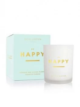 image of Katie Loxton Sentiment Candle Be Happy Pomelo And Lychee Flower 160G