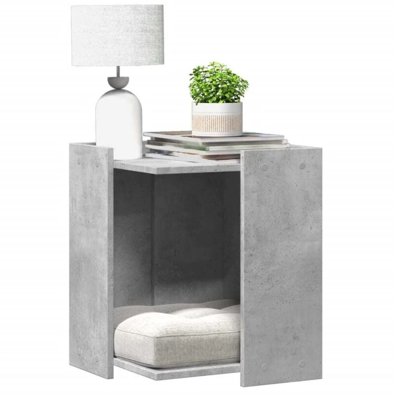 Image of vidaXL Cat Litter Box Enclosure Concrete Grey 42x42x51cm Engineered Wood, Grey 857745