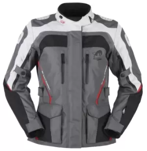 Image of Furygan Apalaches Damen Motorcycle Textile Jacket, black-grey-red, Size XL, black-grey-red, Size XL