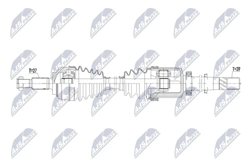 Image of NTY NPW-RE-267 Drive shaft 6-Speed Manual Transmission, Front Axle Right Drive Shaft (13)