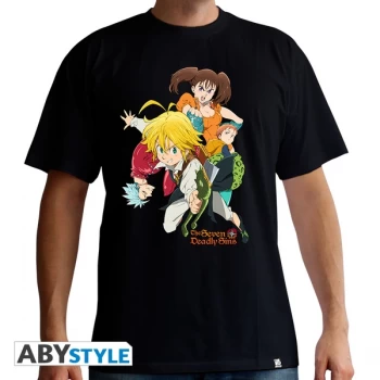 Image of The Seven Deadly Sins - Groupe Mens X-Large T-Shirt - Black
