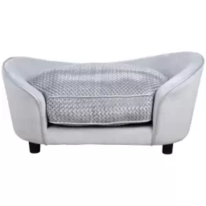 Image of PawHut Dog Sofa for XS and S-Size Dogs, Pet Couch with Thick Sponge Padded Cushion, Cat Lounge Bed with Washable Cover, Wooden Frame