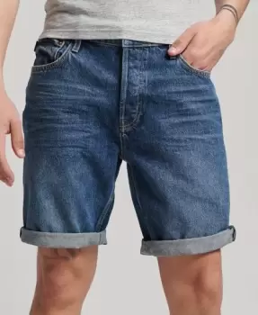 Image of Superdry Mens Organic Cotton Vintage Straight Short Dark Blue / Palms Dark Blue - Size: 34