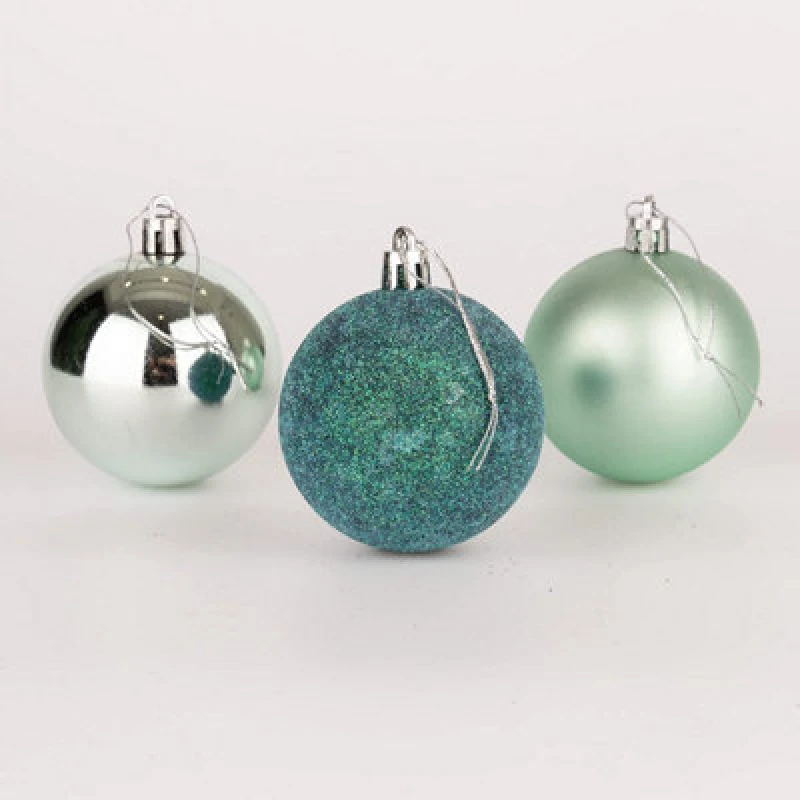 Image of Shatchi 50mm/12Pcs Christmas Baubles Shatterproof Turquoise,Tree Decorations Turquoise