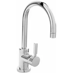 image of Tec Single Lever Side Action Mono Basin Mixer Tap with Waste - Chrome - Hudson Reed