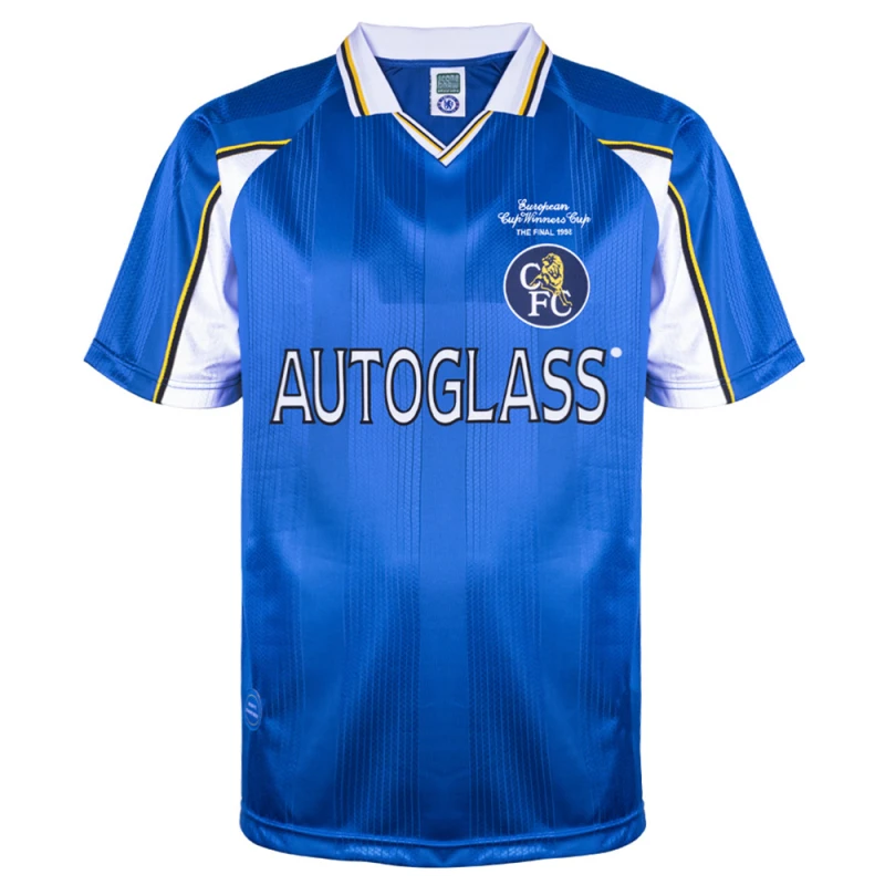 Image of Score Draw Chelsea 1998 ECWC Final Retro Football Shirt CHEL98HECWCPYSS-XL XL Mens Sportswear