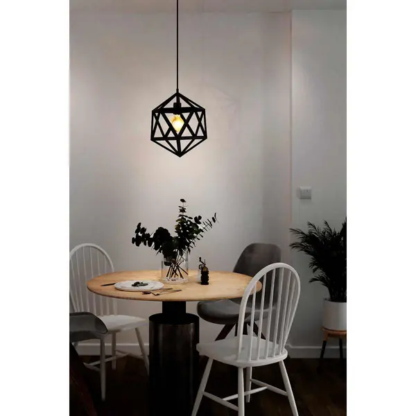 image of Eglo Embleton Black Geometric Star Pendant Light