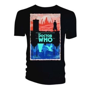 Image of Doctor Who - Gallifrey/Skaro (Frame) Womens Large T-Shirt - Black