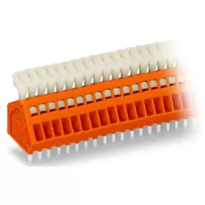 Image of Wago 233-504 4 Pole 6A 2.54mm Push Button PCB Terminal Block Orange