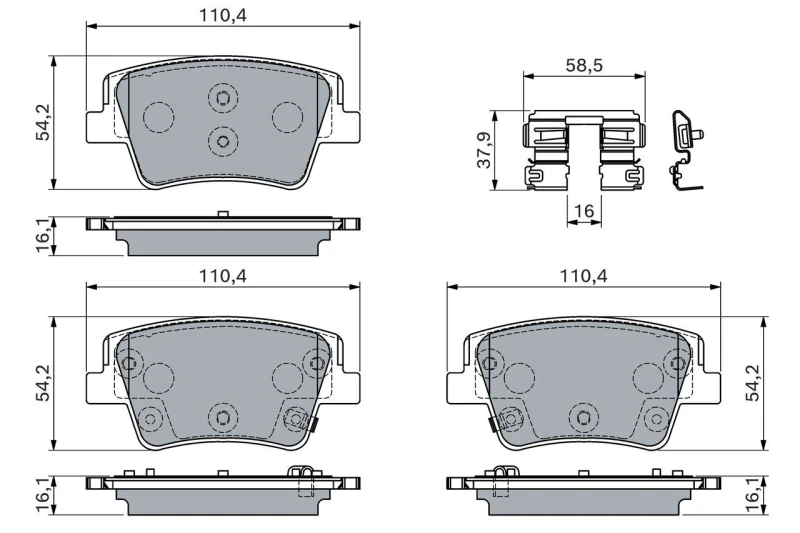Image of Brake pad set Bosch 0 986 460 151