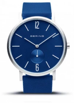 Image of Bering True Aurora Blue Rubber Strap Blue Dial 16940-709 Watch