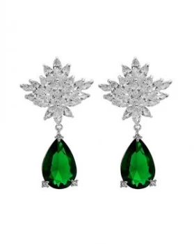 Image of Jon Richard Silver Green Pear Earring