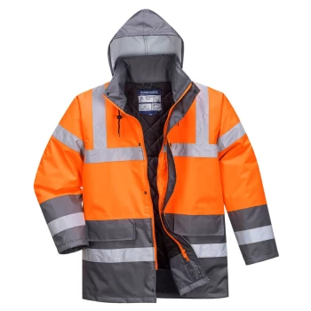 Image of Oxford Weave 300D Class 3 Hi Vis Two Tone Traffic Jacket Orange / Grey 2XL