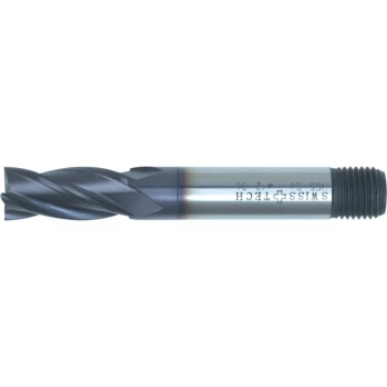 Image of 18.00MM HSS-Co 8% Threaded Shank Multi Flute End Mills - TiAlN Coated