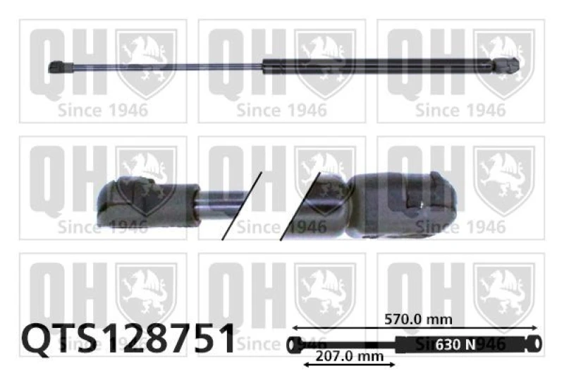 Image of QUINTON HAZELL Tailgate strut QUINTON HAZELL QTS128751