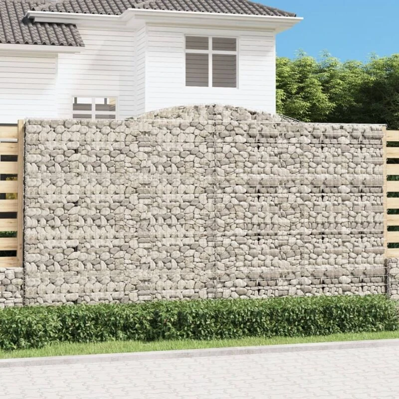 Image of VIDAXL Arched Gabion Baskets 2 pcs 400x30x220/240cm Galvanised Iron vidaXL 8720845575274