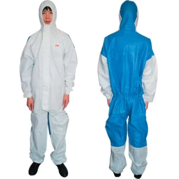 image of 3M - 4535 Protective Type 5/6 White/Blue Coveralls (XL)