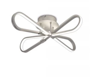 Image of Flush Ceiling Light 40W LED 3000K, 3500lm, Polished Chrome, Frosted Acrylic