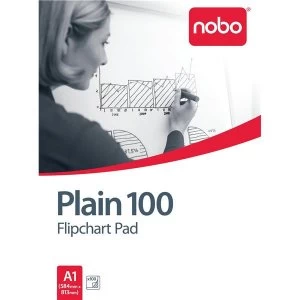 image of Nobo A1 Flipchart Pads Plain 100 Sheets Pack of 2