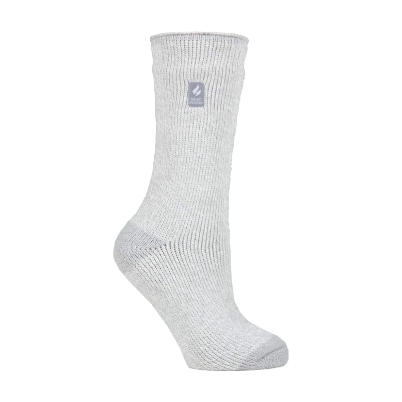 Image of SOCKSHOP Heat Holders 1 Pair 1.6 TOG Lite Patterned and Striped Socks Silver