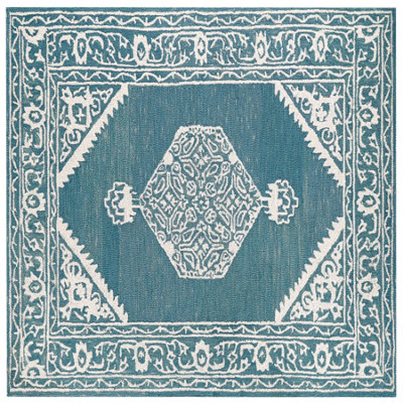Image of Beliani Rug Gevas Blue 200 X 200 Cm Wool