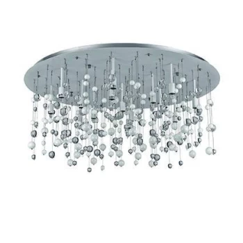 image of Neve 15 Light Extra Large Glass Bubbles Semi Flush Ceiling Pendant White, G9